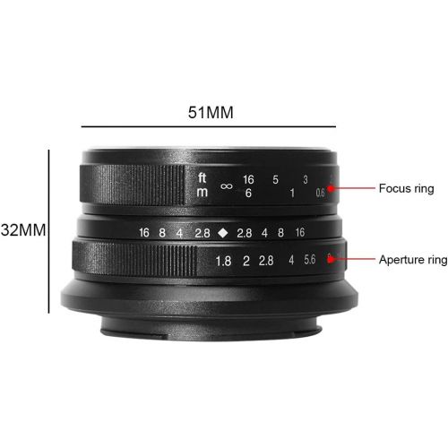  [아마존베스트]7artisans 25mm F1.8 Manual Focus Fixed Lens for Sony E-Mount Cameras-APS-C (Black)