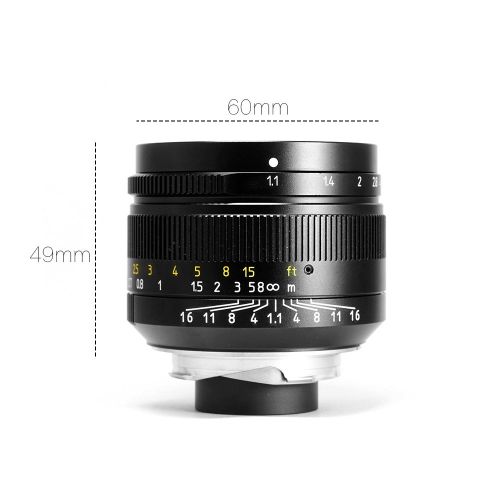  7artisans 50mm F1.1 Fixed Lens for Leica M-Mount Cameras Like Leica M2 M3 M4-2 M5 M6 M7 M8 M9 M10 M4P M9p M240 M240P ME M262 M-M CL -Black