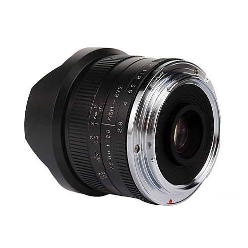  7artisans 7.5mm F2.8 APS-C Wide-Angle Fisheye Fixed Lens(Aspherical) for Compact Mirrorless Cameras Fuji FX Mount X-A1 X-A2 X-A2 X-A10 X-at X-T10 X-T20 X-Pro1 X-Pro2 X-E1-Black