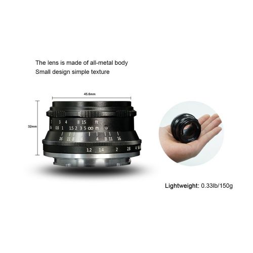  7artisans 35mm F1.2 Large Aperture Prime APS-C Aluminum Lens for Sony E Mount Mirrorless Cameras A6500 A6300 A6100 A6000 A5100 A5000 A9 NEX 3 NEX 3N NEX 5 NEX 5T NEX 5R NEX 6 7