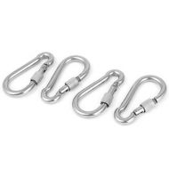 7mm Thickness Screw Lock Spring Carabiner Hooks Keychains 4pcs by Unique Bargains
