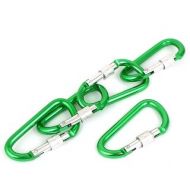 7mm Thickness Screw Lock Spring Carabiner Hook Keychains Green 5pcs by Unique Bargains