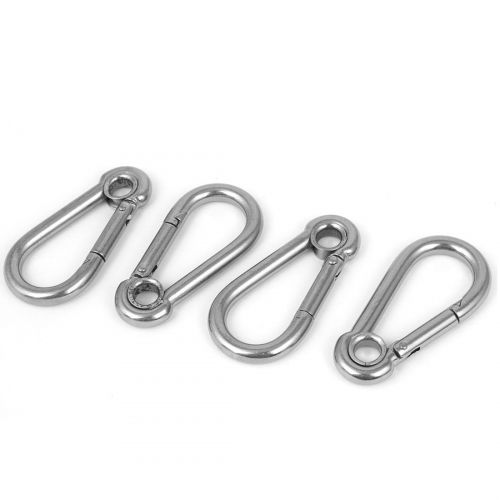  7mm Thickness 304 Stainless Steel Carabiner Snap Eyelet Hooks 4pcs by Unique Bargains