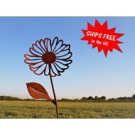 81MetalArt Rusty Metal Daisy, Metal Flower Stake, rustic flower, set of flowers, outdoor flower stake, gift for her, flower garden, garden gift idea