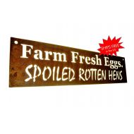81MetalArt Farm Fresh Eggs. Spoiled Rotten Hens. Chicken coop sign. Rusty Chicken Sign, Rustic Chicken Decor, Farmhouse Chicken, chicken art
