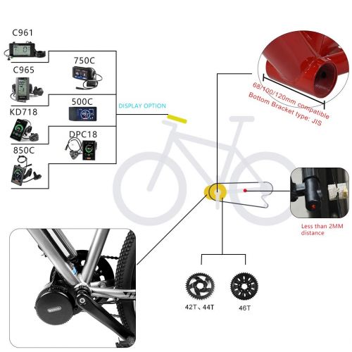  8fun Bafang BBS03/BBSHD Lastest Model 48V 1000W Ebike Electric Bicycle Motor Mid Drive Electric Bike Conversion Kit