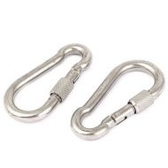 8mm Thickness 316 Stainless Steel Spring Carabiner Hook Keychain 2pcs by Unique Bargains