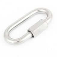 8mm x 75mm Hiking Silver Tone Screw Locking Snap Spring Carabiner Clip Hook by Unique Bargains