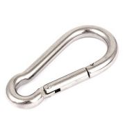 8mm Thickness 304 Stainless Steel Spring Carabiner Snap Hook Silver Tone by Unique Bargains