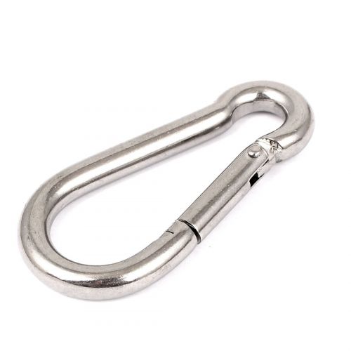  8mm Thickness 304 Stainless Steel Spring Carabiner Snap Hook Silver Tone by Unique Bargains