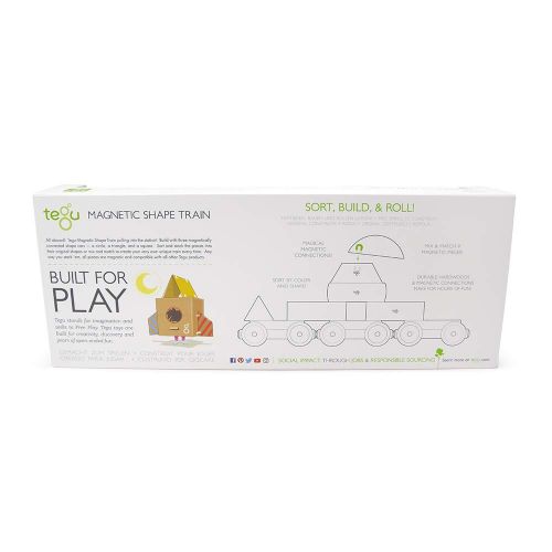  9 Piece Tegu Magnetic Shape Train Building Block Set, Big Top