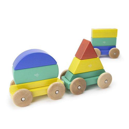  9 Piece Tegu Magnetic Shape Train Building Block Set, Big Top