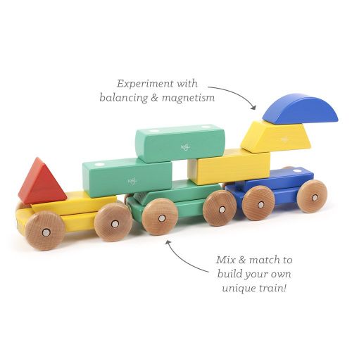  9 Piece Tegu Magnetic Shape Train Building Block Set, Big Top