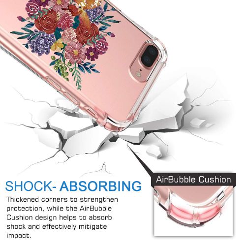  9-vultre iPhone 7 Plus Shockproof TPU Pretty Pattern Soft TPU Case iPhone 8 P