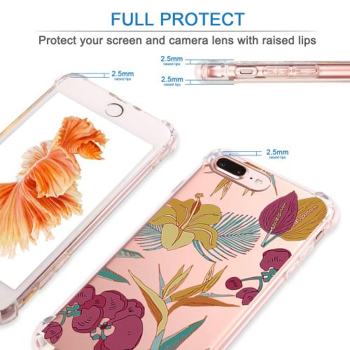  9-vultre iPhone 7 Plus Shockproof TPU Pretty Pattern Soft TPU Case iPhone 8 P