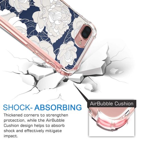  9-vultre iPhone 7 Plus Shockproof TPU Pretty Pattern Soft TPU Case iPhone 8 P