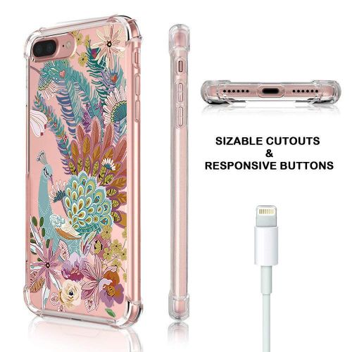  9-vultre iPhone 7 Plus Shockproof TPU Pretty Pattern Soft TPU Case iPhone 8 P