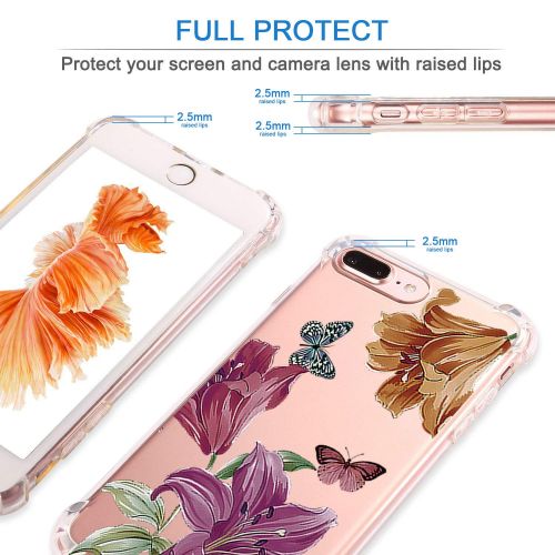  9-vultre iPhone 7 Plus Shockproof TPU Pretty Pattern Soft TPU Case iPhone 8 P