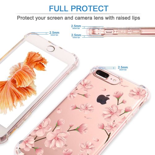  9-vultre iPhone 7 Plus Shockproof TPU Pretty Pattern Soft TPU Case iPhone 8 P