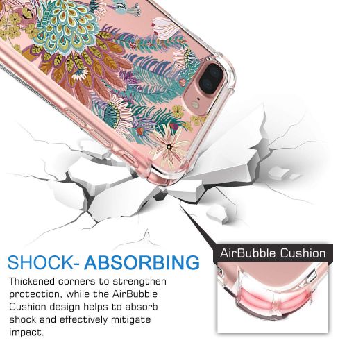  9-vultre iPhone 7 Plus Shockproof TPU Pretty Pattern Soft TPU Case iPhone 8 P