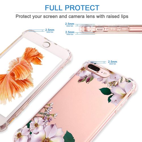  9-vultre iPhone 7 Plus Shockproof TPU Pretty Pattern Soft TPU Case iPhone 8 P