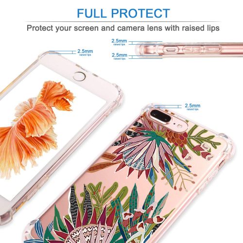  9-vultre iPhone 7 Plus Shockproof TPU Pretty Pattern Soft TPU Case iPhone 8 P