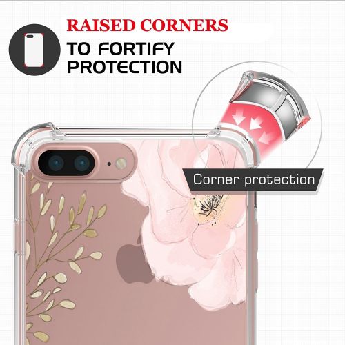  9-vultre iPhone 7 Plus Shockproof TPU Pretty Pattern Soft TPU Case iPhone 8 P