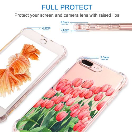  9-vultre iPhone 7 Plus Shockproof TPU Pretty Pattern Soft TPU Case iPhone 8 P