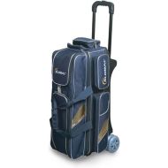 Deluxe 3 Ball Roller Bowling Bag- Blue/Gold