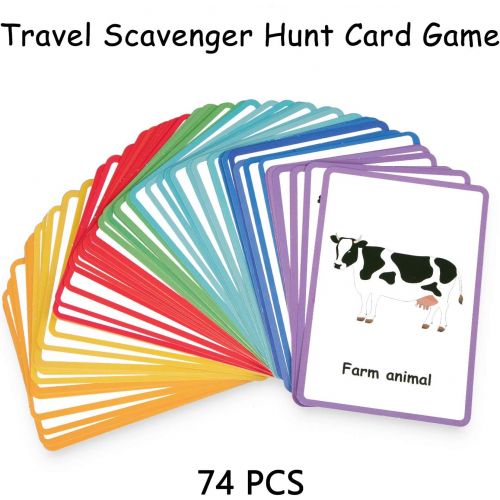  [아마존베스트]2 Sets Road Trip Card Games - Travel Scavenger Hunt and Auto Bingo - Fun for Kids Families