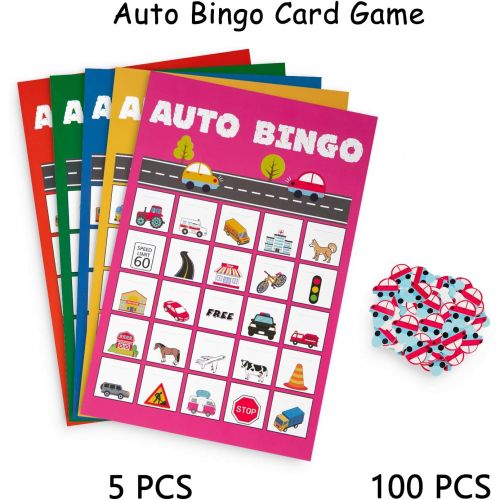  [아마존베스트]2 Sets Road Trip Card Games - Travel Scavenger Hunt and Auto Bingo - Fun for Kids Families