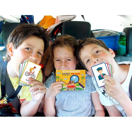  [아마존베스트]2 Sets Road Trip Card Games - Travel Scavenger Hunt and Auto Bingo - Fun for Kids Families