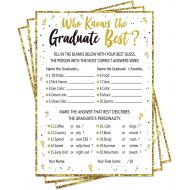 90shine 60Ct Who Knows Graduate Best Graduation Game Cards 2020 - Grad Party Supplies Decorations