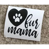 /919GraphicDesign Fur mama decal. Dog Mom Pawprint vinyl decal sticker