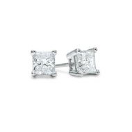 925 Sterling Silver 1 Ct Basket 5MM Princess Cut CZ Stud Earrings