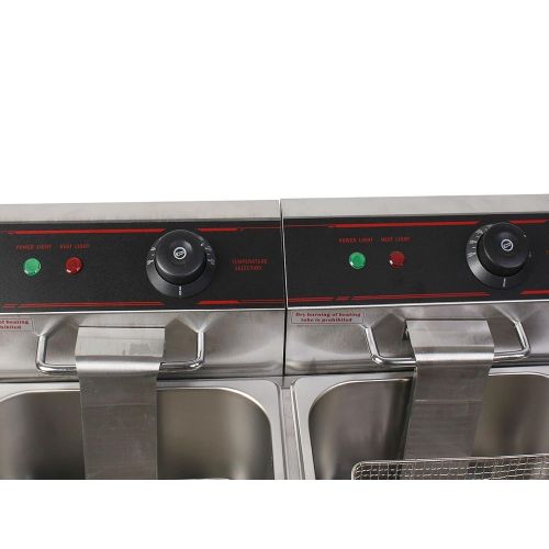  A&A 5000w Electric Countertop Deep Fryer Dual Tank Commercial Restaurant Steel NEW