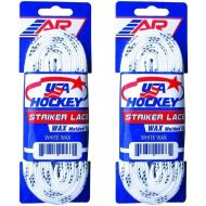 A&R New 2 Pair USA Hockey Striker Waxed Molded Tip Skate Laces White 72-132