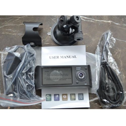  A New R300 2.7 140° Dual Lens Dash Board Camera Car Hd DVR Black Box Video Recorder + GPS Logger