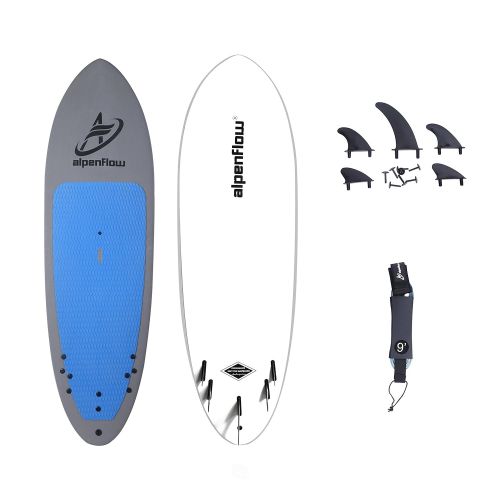  A ALPENFLOW EVA Stand Up Paddle Board 86SUP Surfboard Yoga SUP Board with Surfboard Fins and 9’ High-End Leash by Alpenflow