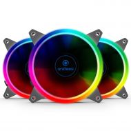 A ANIDEES anidees AI Aureola V2 120mm 3pcs Adressable RGB PWM Fan Compatible with Aura SYNC/Mystic/Fusion MB with 5V 3pins Header, for case Fan, Cooler Fan, with Remote(AI-Aureola-V2)