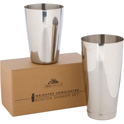  [아마존베스트]Top Shelf Bar Supply Premium Cocktail Shaker Set: Two-Piece Pro Boston Shaker Set. Unweighted 18oz & Weighted 28oz Martini Drink Shaker made from Stainless Steel 304