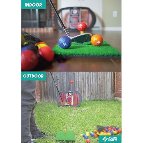  Golf Chipping Net A Game Sports Pop Up Golf Chipping Net with Mat - Golf Practice Nets for Backyard | Indoor/Outdoor Golf Accessories for Chipping Accuracy & Swing Practice