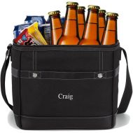 A Gift Personalized Personalized Cooler Bag for Groomsmen - Narrow Beer Travel Cooler, 18 can / 12 Bottle Capacity (Black) - Nice Christmas or Birthday Gift for Men