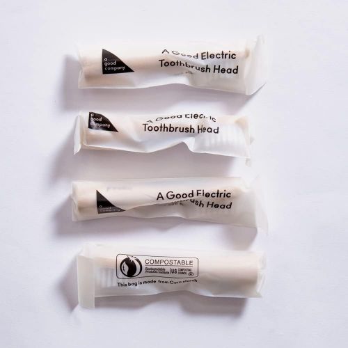  A Good Oral B Zahnbuerstenaufsatz 4er Pack aus Bambus, Weiss, Sensitive