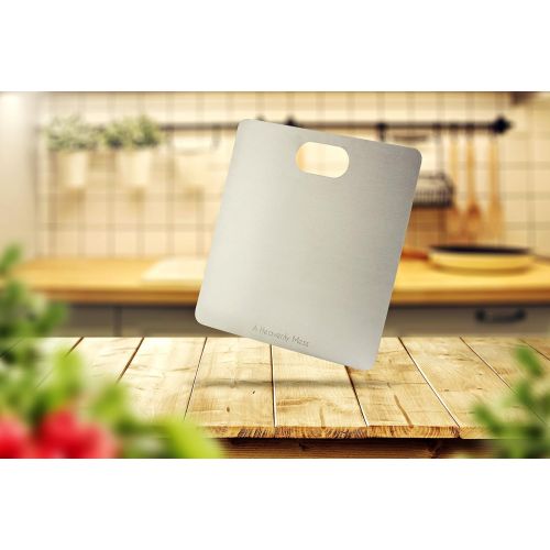  A Heavenly Mess AHM Super Slim Stainless Steel Cutting Board/ Kitchen Butcher Block; Multi Purpose Chopping Board; Odour and Stain Resistant; Will Never Crack, Splinter or Scar Like Wood, Plastic