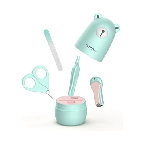  [아마존베스트]A N ARRNEW Baby Nail Kit by ARRNEW | 4-in-1 Baby Grooming Kit with Baby Nail Clippers, Scissor, Nail File &...