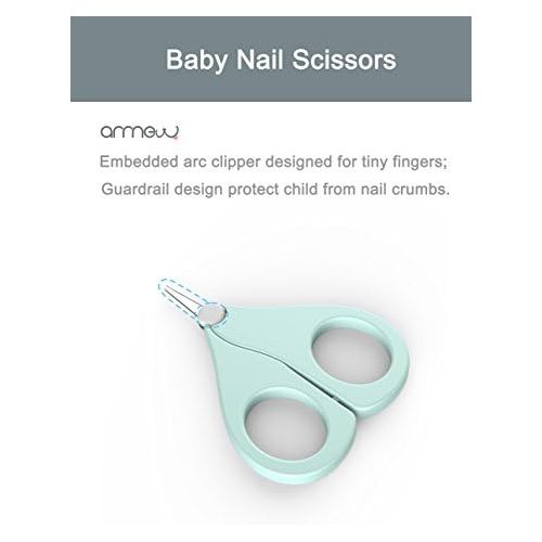  [아마존베스트]A N ARRNEW Baby Nail Kit by ARRNEW | 4-in-1 Baby Grooming Kit with Baby Nail Clippers, Scissor, Nail File &...