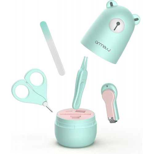  [아마존베스트]A N ARRNEW Baby Nail Kit by ARRNEW | 4-in-1 Baby Grooming Kit with Baby Nail Clippers, Scissor, Nail File &...