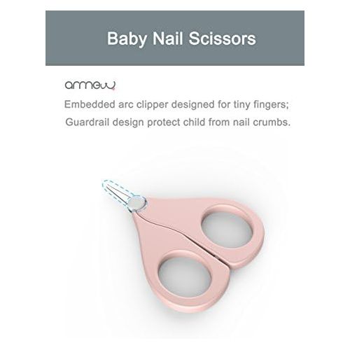  [아마존베스트]A N ARRNEW Baby Nail Kit by ARRNEW | 4-in-1 Baby Grooming Kit with Baby Nail Clippers, Scissor, Nail File & Tweezer | Baby Manicure Kit and Pedicure kit for Newborn, Infant & Toddler (Pink)