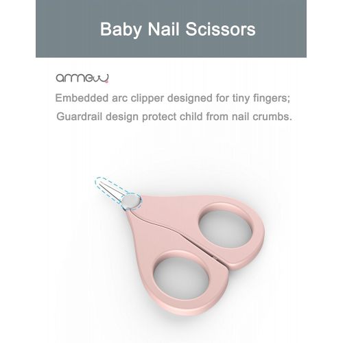  [아마존베스트]A N ARRNEW Baby Nail Kit by ARRNEW | 4-in-1 Baby Grooming Kit with Baby Nail Clippers, Scissor, Nail File & Tweezer | Baby Manicure Kit and Pedicure kit for Newborn, Infant & Toddler (Pink)